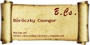 Böröczky Csongor névjegykártya